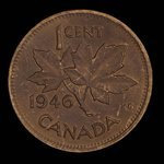 Canada, George VI, 1 cent <br /> 1946