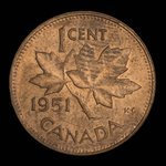 Canada, George VI, 1 cent <br /> 1951