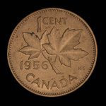 Canada, Elizabeth II, 1 cent <br /> 1956