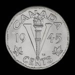 Canada, George VI, 5 cents : 1945