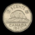 Canada, George VI, 5 cents <br /> 1948