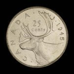Canada, George VI, 25 cents <br /> 1945