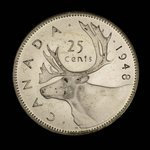 Canada, George VI, 25 cents : 1948