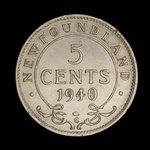 Canada, George VI, 5 cents <br /> 1940