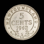 Canada, George VI, 5 cents <br /> 1942