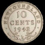 Canada, George VI, 10 cents <br /> 1942