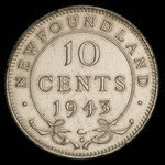 Canada, George VI, 10 cents <br /> 1943