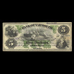 Canada, Bank of Yarmouth, 5 dollars <br /> January 7, 1891