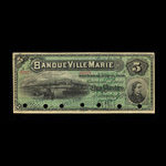 Canada, Banque Ville-Marie, 5 dollars <br /> January 2, 1889