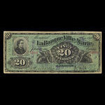 Canada, Banque Ville-Marie, 20 dollars <br /> January 2, 1889