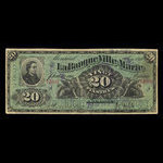 Canada, Banque Ville-Marie, 20 dollars : January 2, 1889