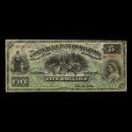 Canada, Commercial Bank of Manitoba, 5 dollars : May 1, 1885