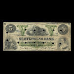 Canada, St. Stephen's Bank, 5 dollars <br /> February 1, 1886