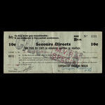 Canada, Corporation of Rivière-du-Moulin, 10 cents <br /> January 7, 1934