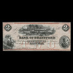 Canada, Bank of Brantford, 2 dollars <br /> November 1, 1859