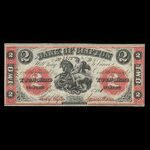 Canada, Bank of Clifton, 2 dollars : September 1, 1861