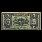 Canada, Molsons Bank, 5 dollars <br /> July 2, 1918