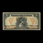 Canada, Standard Bank of Canada, 5 dollars : January 2, 1919