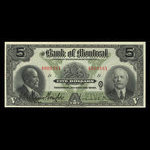 Canada, Bank of Montreal, 5 dollars <br /> January 2, 1923