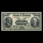 Canada, Bank of Montreal, 10 dollars <br /> January 2, 1923