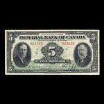 Canada, Imperial Bank of Canada, 5 dollars <br /> January 3, 1939