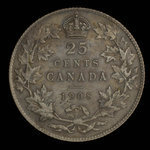 Canada, Edward VII, 25 cents <br /> 1908