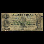 Canada, Molsons Bank, 4 dollars <br /> October 1, 1855