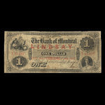 Canada, Bank of Montreal, 1 dollar <br /> January 2, 1857