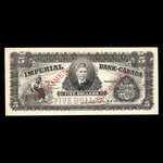 Canada, Imperial Bank of Canada, 5 dollars <br /> 1914