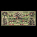 Canada, La Banque Nationale (National Bank), 1 dollar : April 28, 1860