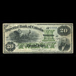 Canada, Imperial Bank of Canada, 20 dollars <br /> November 1, 1876