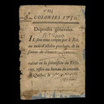 Canada, French Colonial Authorities, 3 livres <br /> January 1, 1756