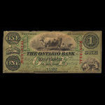 Canada, Ontario Bank, 1 dollar : August 15, 1857