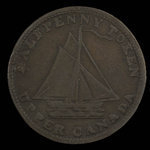 Canada, unknown, 1/2 penny : 1821