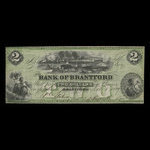 Canada, Bank of Brantford, 2 dollars <br /> November 1, 1859