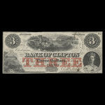 Canada, Bank of Clifton, 3 dollars : October 1, 1859