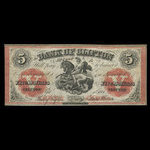 Canada, Bank of Clifton, 5 dollars <br /> September 1, 1861
