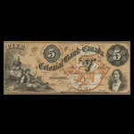 Canada, Colonial Bank of Canada, 5 dollars : June 14, 1859