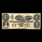 Canada, International Bank of Canada, 1 dollar <br /> September 15, 1858