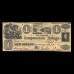 Canada, Niagara Suspension Bridge Bank, 1 dollar <br /> October 13, 1840