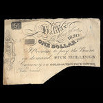 Canada, John Albro & Co., 1 dollar <br /> 1820