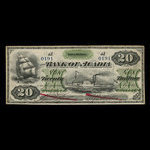 Canada, Bank of Acadia, 20 dollars <br /> December 2, 1872