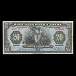 Canada, Barclays Bank, 20 dollars <br /> September 3, 1929