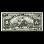 Canada, Bank of Hamilton, 5 dollars : June 1, 1909