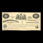 Canada, Macdonald & Company Bankers, 1 dollar <br /> September 6, 1863