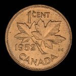 Canada, George VI, 1 cent <br /> 1952