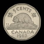 Canada, Elizabeth II, 5 cents <br /> 1962