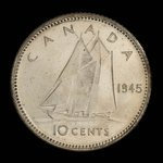 Canada, George VI, 10 cents <br /> 1945