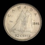 Canada, George VI, 10 cents <br /> 1946