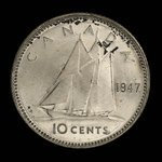 Canada, George VI, 10 cents <br /> 1947